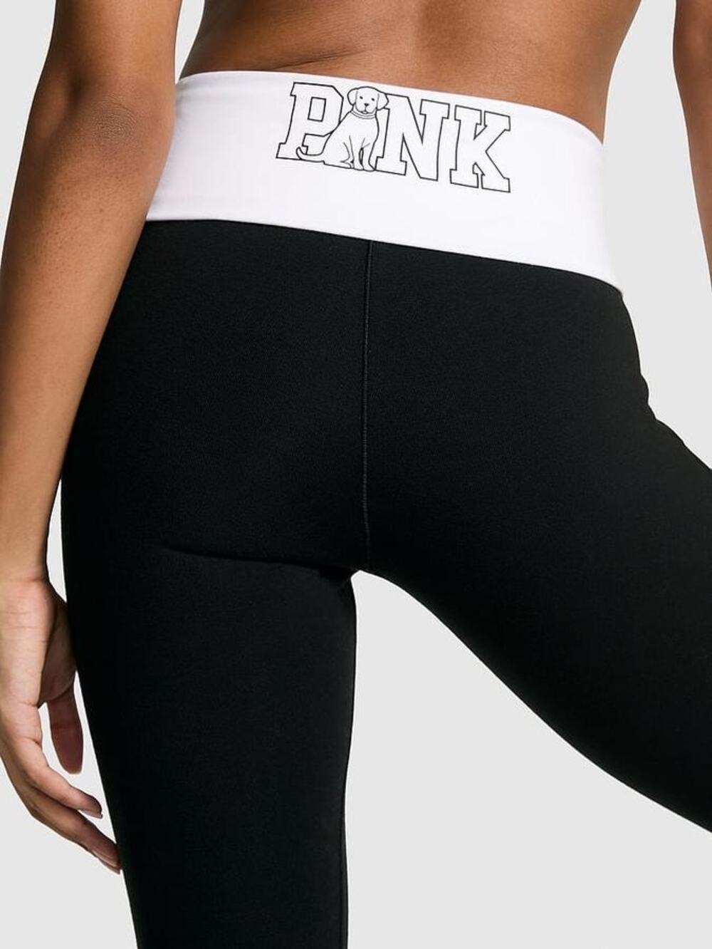 PINK Victoria's Secret Size Medium Stretch Cotton Foldover Flare Leggings